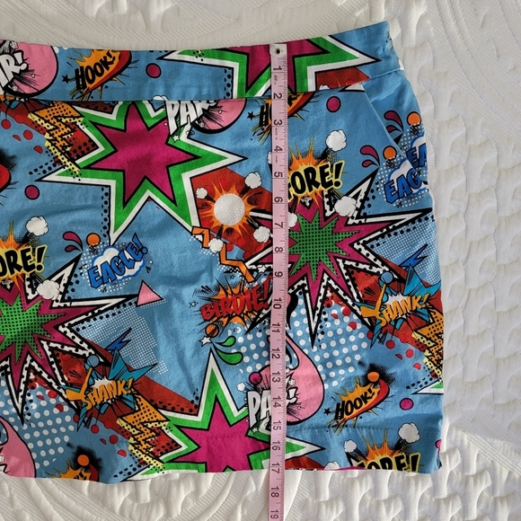 Royal & Awesome Womens Partoon Golf Skort Loud Cartoon Comics Side Zip Size 14 - Picture 14 of 14